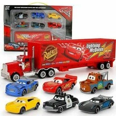 Lightning McQueen Racer Car&Mack Truck, 7kpl hinta ja tiedot | Poikien lelut | hobbyhall.fi