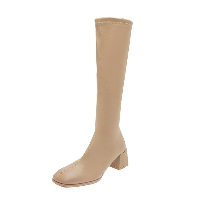 (37-khaki)Naisten saappaat Talvi Paksu Korko Alaosa Pitkä Puuvilla Korkea Korko Lumi Vetoketju Polvikorkea Muoti Hot Classic Seksikäs Villi Botas Mujer hinta ja tiedot | Monot | hobbyhall.fi