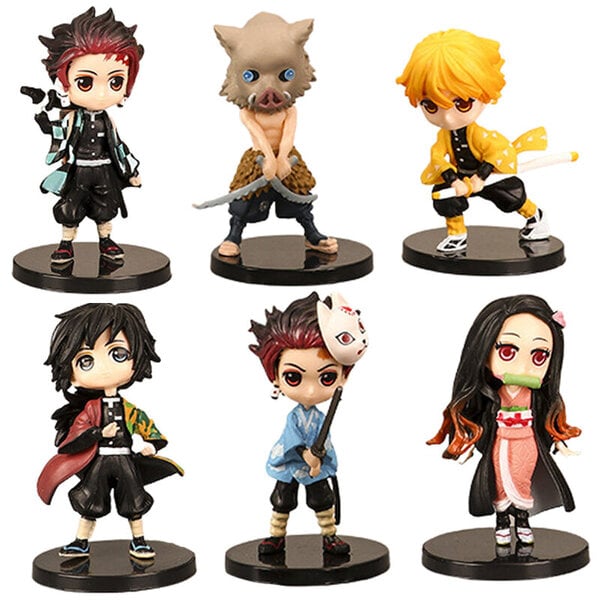 ST Demon Slayer Anime Figur 7 cm Nezuko Tanjirou Zenitsu Inosuke Kyoujurou Kanawo Kawaii Toy Q Figuraali PVC mallilahja