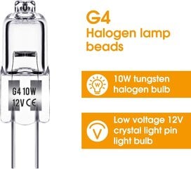 G4 halogeenilamput 10W 12V - Lämmin valkoinen - 20 Pakkaus 10W hinta ja tiedot | Tuuletinvalaisimet | hobbyhall.fi