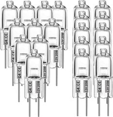 G4 halogeenilamput 20W 12V - Lämmin valkoinen - 20 Pack 20W hinta ja tiedot | Tuuletinvalaisimet | hobbyhall.fi