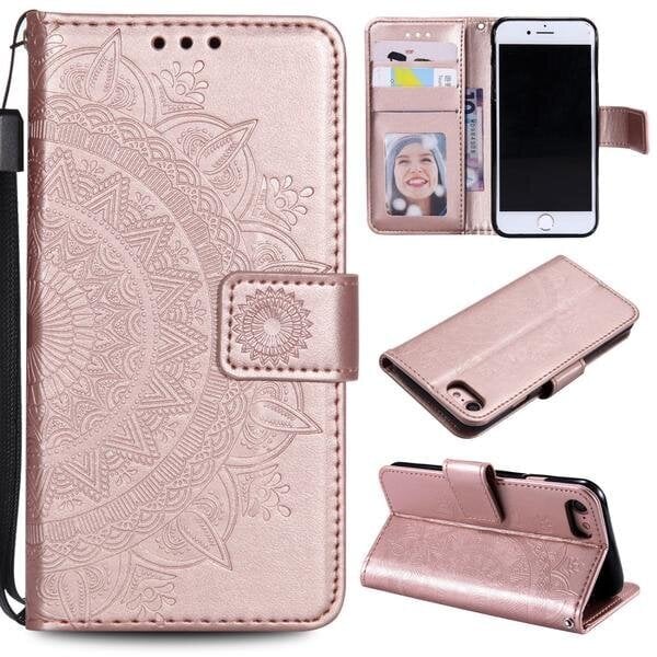 iPhone 7/8/SE (2020/2022) - Mandala-lompakkokotelo - Rose Gold Rose Gold Rose Gold hinta ja tiedot | Miesten lompakot | hobbyhall.fi