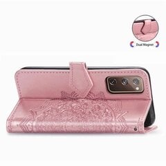 Samsung Galaxy S20 FE - Mandala Nahkakotelo - Rose Gold Rose Gold Rose Gold hinta ja tiedot | Miesten lompakot | hobbyhall.fi