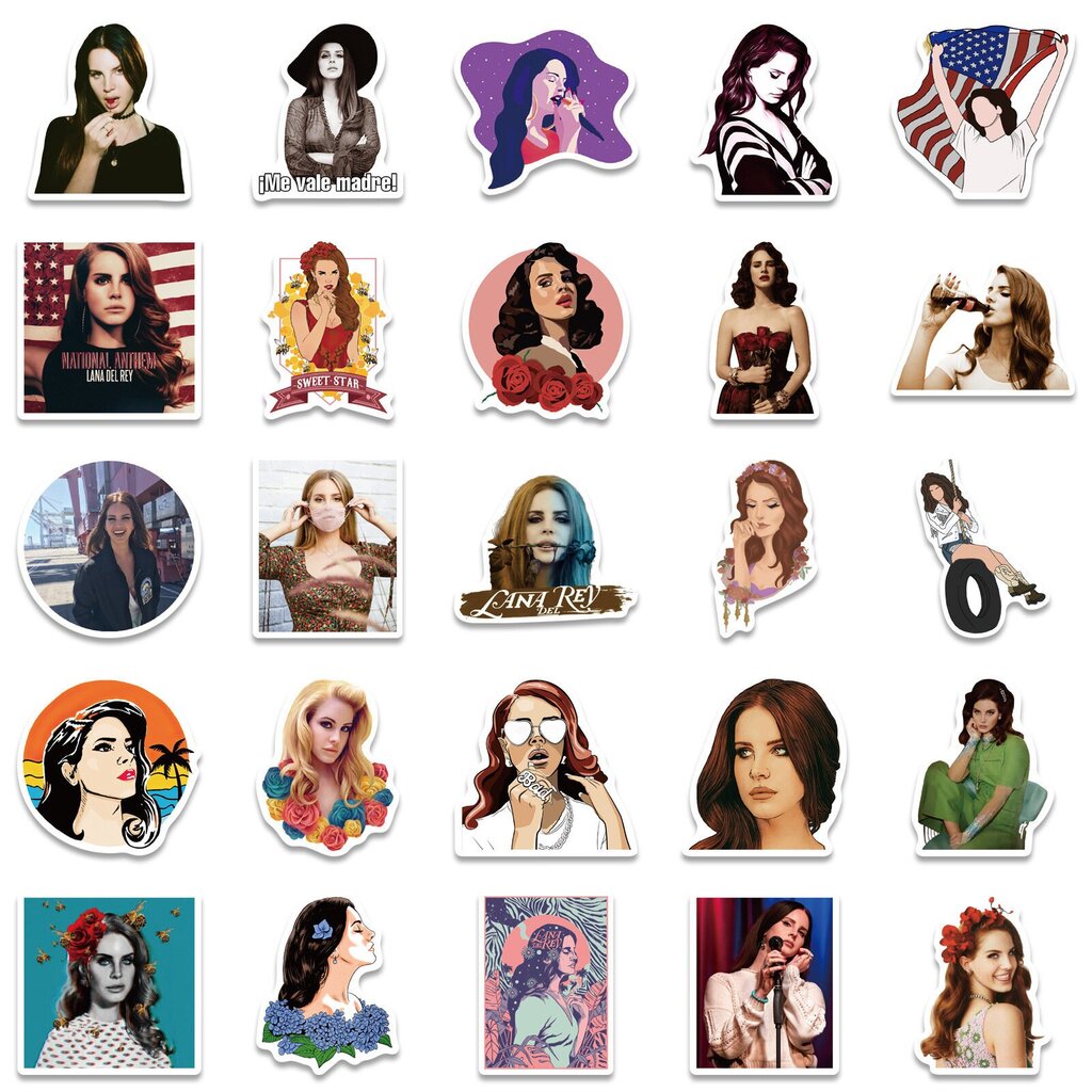 50 kpl Englanti Lana Del Rey Graffiti-tarramerkki hinta ja tiedot | Manikyyri- ja pedikyyritarvikkeet | hobbyhall.fi