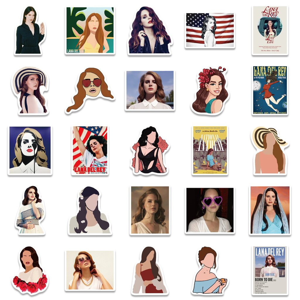 50 kpl Englanti Lana Del Rey Graffiti-tarramerkki hinta ja tiedot | Manikyyri- ja pedikyyritarvikkeet | hobbyhall.fi