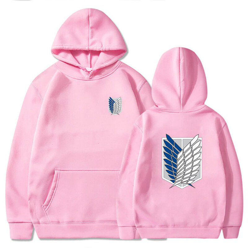 (Pink-S）Attack on Titan Hoodie Pitkähihaiset Löysät villapaidat Topit Unisex-vaatteet hinta ja tiedot | Miesten puserot ja hupparit | hobbyhall.fi