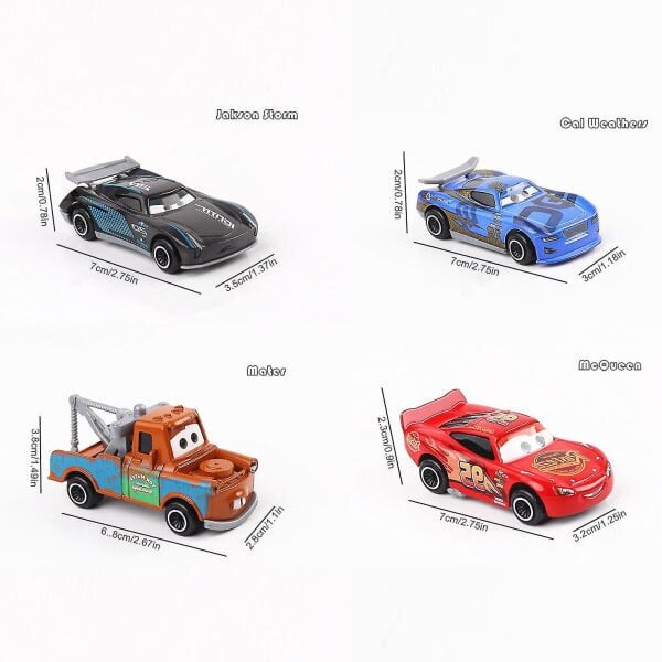 7kpl autoja 3 Jackson Storm Mack Uncle Truck Metal Car Model Lelu Lahja hinta ja tiedot | Pienoismallit | hobbyhall.fi