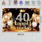 Black Gold Banner 40th Birthday Decoration tausta hinta ja tiedot | Pehmolelut | hobbyhall.fi