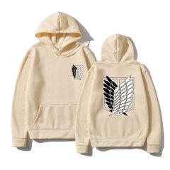 (Khaki-M）Attack on Titan Miesten Sweatshirts Japanilainen Anime Shingeki no kyojin Graafiset hupparit hinta ja tiedot | Miesten puserot ja hupparit | hobbyhall.fi