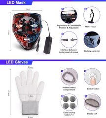 Halloween Mask LED-naamari ja käsineet useissa valotiloissa hinta ja tiedot | Tuuletinvalaisimet | hobbyhall.fi