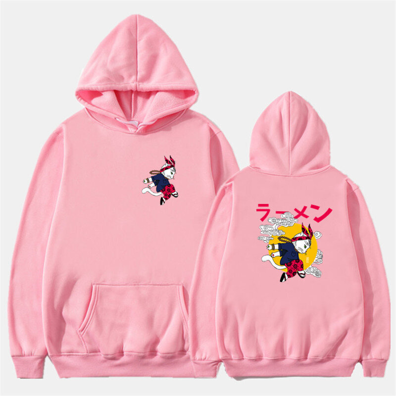 (22 Pink-L) Cat Color Hooides Miesten paksut Japan Hip Hop Streetwear hinta ja tiedot | Miesten puserot ja hupparit | hobbyhall.fi