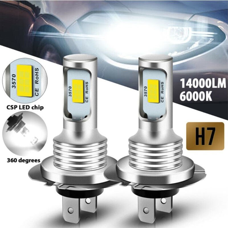 2kpl H7 LED auton jälkiasennuspolttimot DRL H4 ajovalot hinta ja tiedot | Ajovalot | hobbyhall.fi