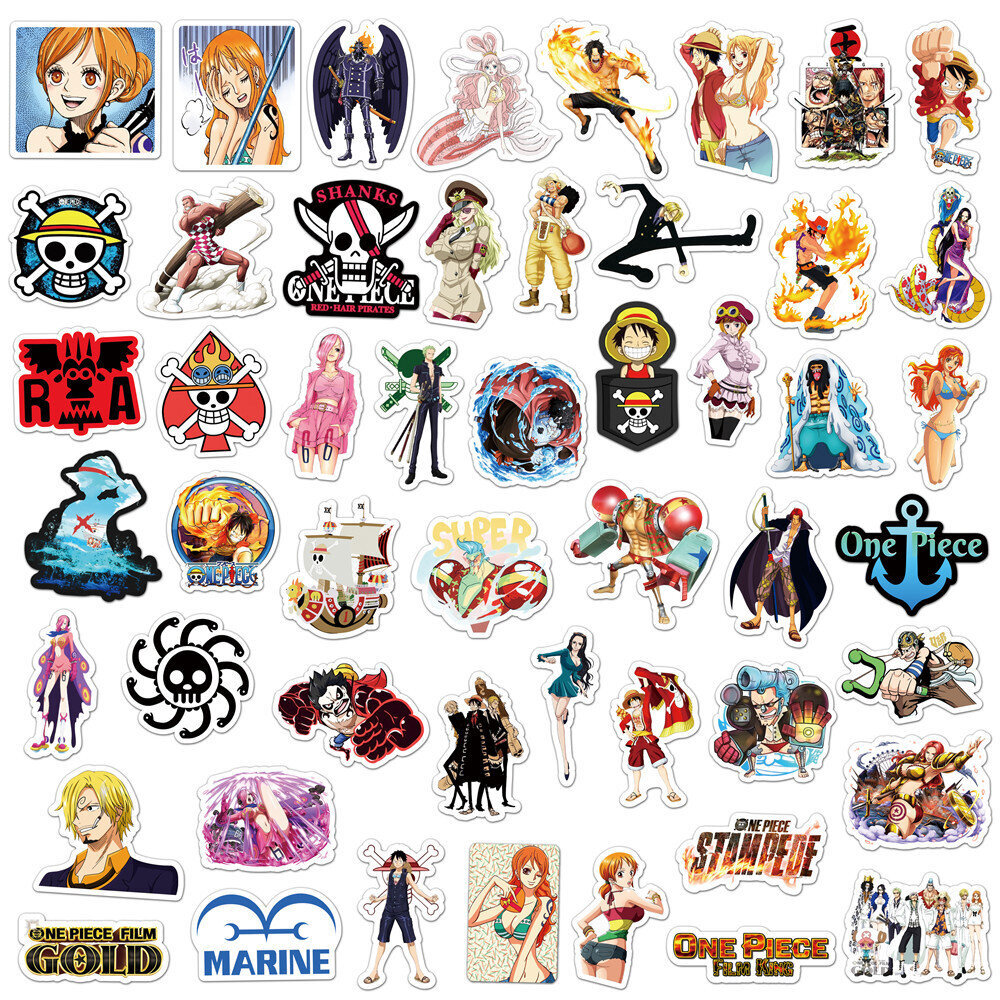 50 kpl One Piece Graffiti -tarroja kannettavalle tietokoneelle hinta ja tiedot | Koristeet ja tarrat | hobbyhall.fi