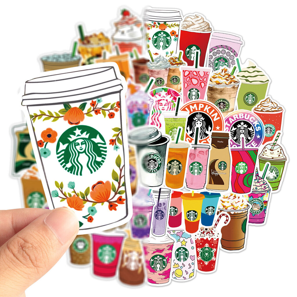 50 kpl starbucks kahvia Graffiti Stickers Laptop Skateboard hinta ja tiedot | Koristeet ja tarrat | hobbyhall.fi