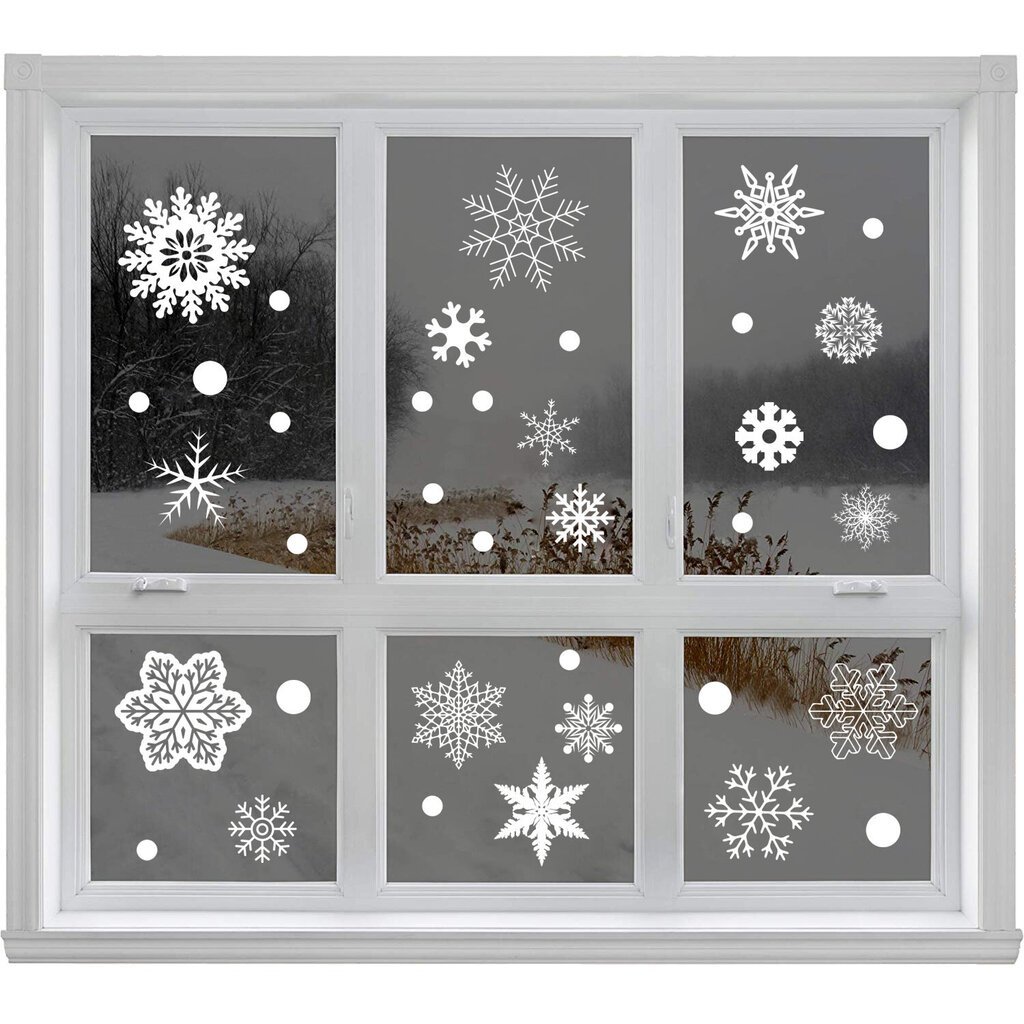 Joulu 111 kpl Glitter Snowflake Clings Window Film Glass Sti hinta ja tiedot | Joulukoristeet | hobbyhall.fi