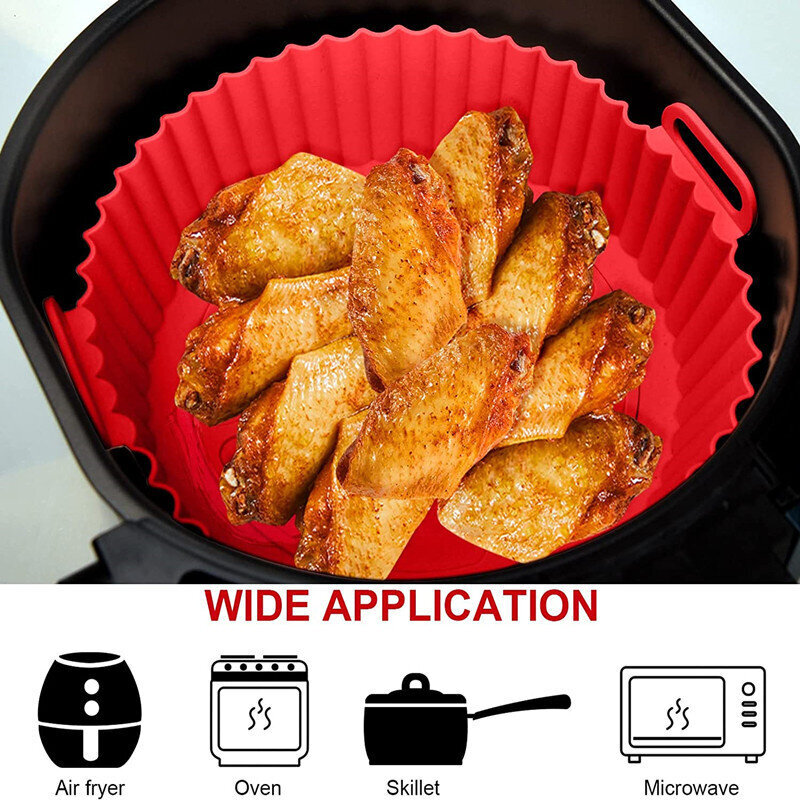 2-Pack Air Fryer silikonipannut 8 tuumaa silikoni ohut ruskea hinta ja tiedot | Keittiövälineet | hobbyhall.fi