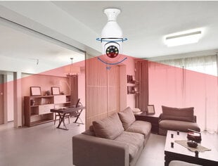 360 ° lamppu kamera HD langaton sisätiloissa WiFi Night Vision hinta ja tiedot | Tuuletinvalaisimet | hobbyhall.fi