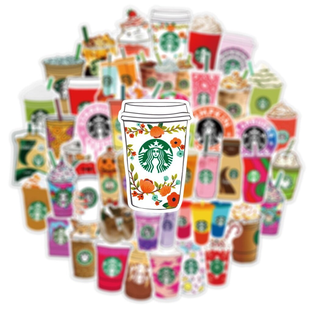 50 kpl starbucks kahvia Graffiti Stickers Laptop Skateboard hinta ja tiedot | Koristeet ja tarrat | hobbyhall.fi