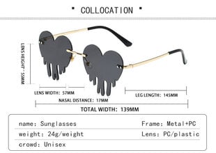 Sydän aurinkolasit Holiday Glasses Funny Party Glasses Punainen hinta ja tiedot | Naisten aurinkolasit | hobbyhall.fi