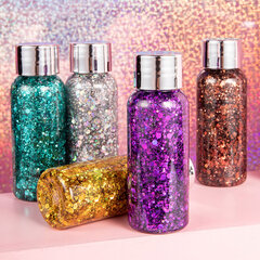 Glitter Body Gel Nestemäinen glittergeeli kynsille kasvoille ja vartalolle Glitter Festival hinta ja tiedot | Manikyyri- ja pedikyyritarvikkeet | hobbyhall.fi