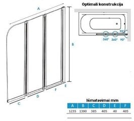 Kylpy Besco Cornea + liikkuva lasiseinä hinta ja tiedot | Besco Kodin remontointi | hobbyhall.fi