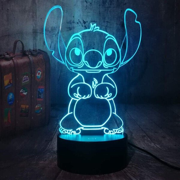 Lilo Stitch Lamppu Sarjakuva Söpö Stitch Figuuri Friends 3D LED hinta ja tiedot | Tuuletinvalaisimet | hobbyhall.fi