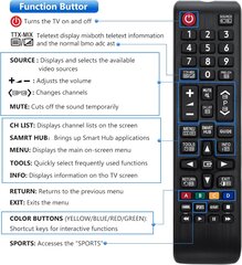 Yleiskaukosäädin Samsung Smart TV:lle BN59-01175N AA59-00603A AA59-00741A AA59-00743A yhteensopiva kaikkien Samsungin kaukosäätimen kanssa hinta ja tiedot | Hiusvärit | hobbyhall.fi