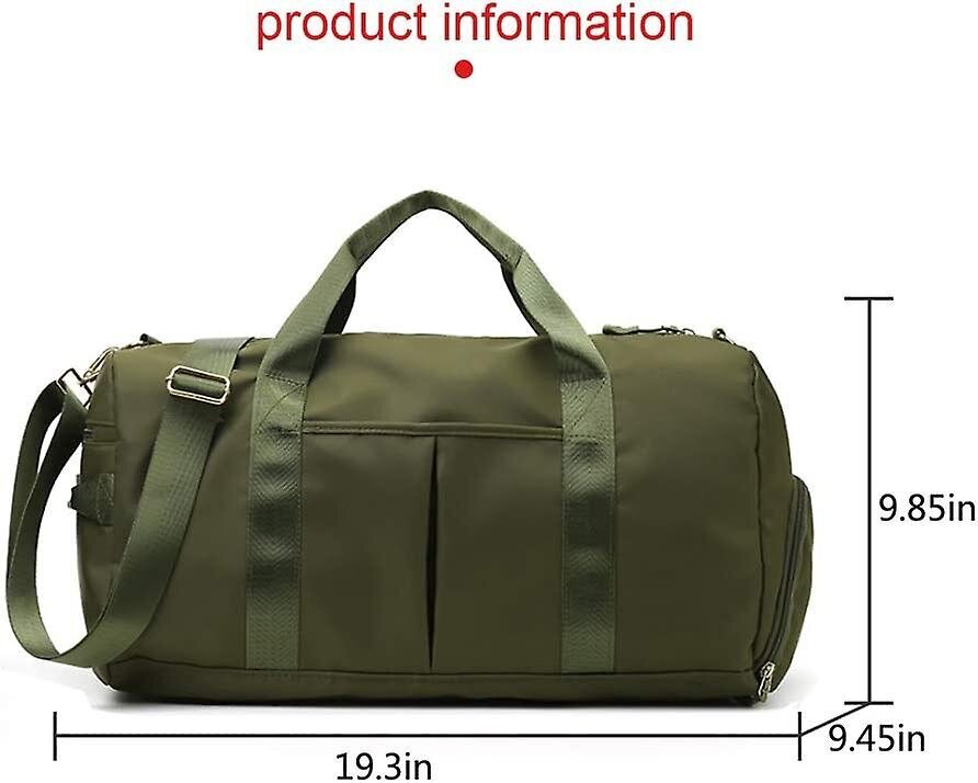 Urheilullinen kuntosalilaukku naisille tai miehille Travel Duffel Bag, ArmyGreen hinta ja tiedot | Naisten käsilaukut | hobbyhall.fi