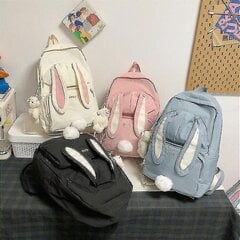 Söpö kanin nuoren tytön koulureppu naaras Suuri kapasiteetti Kawaii-selkäreppu Mochila vaaleanpunainen naisten laukku Nylon sarjakuva koululaukku hinta ja tiedot | Naisten käsilaukut | hobbyhall.fi