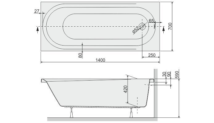 Kylpyamme Sanplast Idea “IDEA-WP” hinta ja tiedot | Kylpyammeet | hobbyhall.fi