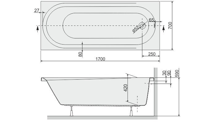 Kylpyamme Sanplast Idea “IDEA-WP” hinta ja tiedot | Kylpyammeet | hobbyhall.fi