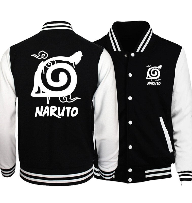 (Musta-L）anime sarjakuva rennot collegepaidat konoha-printti unisex hinta ja tiedot | Miesten puserot ja hupparit | hobbyhall.fi