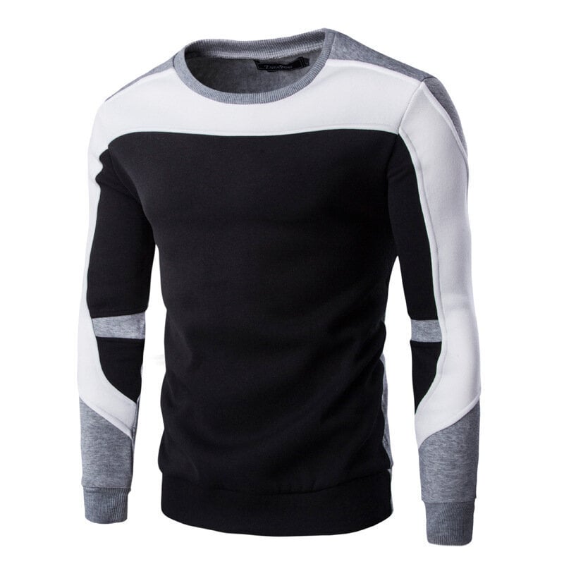 (CJW437Black-L） Miesten Slim Fit -neulepusero pitkähihaiset Streetwear Patchwork-laadukkaat villapaidat hinta ja tiedot | Miesten puserot ja hupparit | hobbyhall.fi