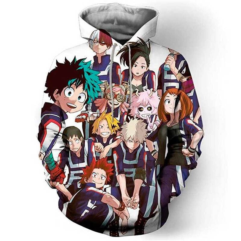 (LW584-XL） 3D Anime My Hero Academia Todoroki Shoto Hupparit Miehet hinta ja tiedot | Miesten puserot ja hupparit | hobbyhall.fi