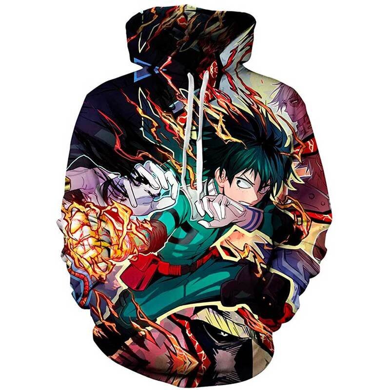 (LW161-XL） 3D Anime My Hero Academia Todoroki Shoto Hupparit Miesten hinta ja tiedot | Miesten puserot ja hupparit | hobbyhall.fi