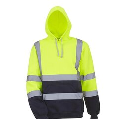 (Fluoresoiva-XL）Miesten heijastava collegepaita High Visibility Pusero Top pitkähihainen huppari takki hinta ja tiedot | Miesten puserot ja hupparit | hobbyhall.fi