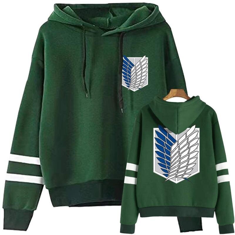 (vihreä-M）Anime Attack on Titan AOT Levi Ackerman Uniform Printed Hoodies Cozy Topit Puserot hinta ja tiedot | Miesten puserot ja hupparit | hobbyhall.fi