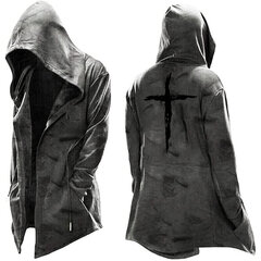 (Tummanharmaa-XL）Assassin's-creed Miesten neuletakit Cosplay-takki kiristysnyörillä huppari hinta ja tiedot | Miesten puserot ja hupparit | hobbyhall.fi