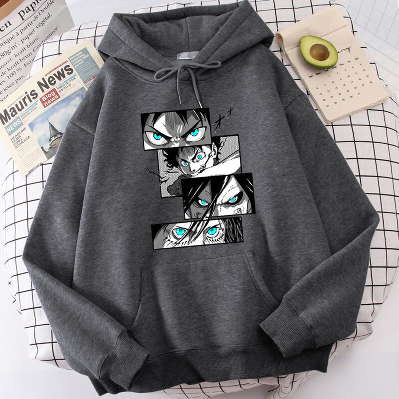 (Tummanharmaa-L）Attack on Titan Kageyama Tobio Man Fleece Sweatshirts hinta ja tiedot | Miesten puserot ja hupparit | hobbyhall.fi