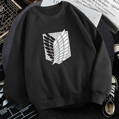 (Musta-L）Attack on Titan Man Hupparit Graafiset Anime Sweatshirts Hupparit Miesten hinta ja tiedot | Miesten puserot ja hupparit | hobbyhall.fi