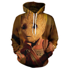 (W-1489-M）Guardians of the Galaxy Groot Miesten Hupparit Puserot 3D-tulostettu hinta ja tiedot | Miesten puserot ja hupparit | hobbyhall.fi