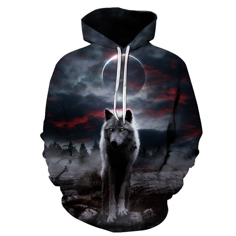 (W00042-M）susenpään huppari Miesten huppari syksy Talvi hip hop huppari Topit Casual Brand 3D wolf head Huppari Pusero villapaita hinta ja tiedot | Miesten puserot ja hupparit | hobbyhall.fi