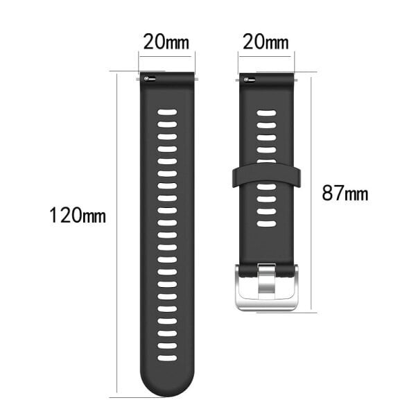 Kellon ranneke Musta 20 mm Garmin Forerunner 245 Musta 20 mm hinta ja tiedot | Kellot | hobbyhall.fi