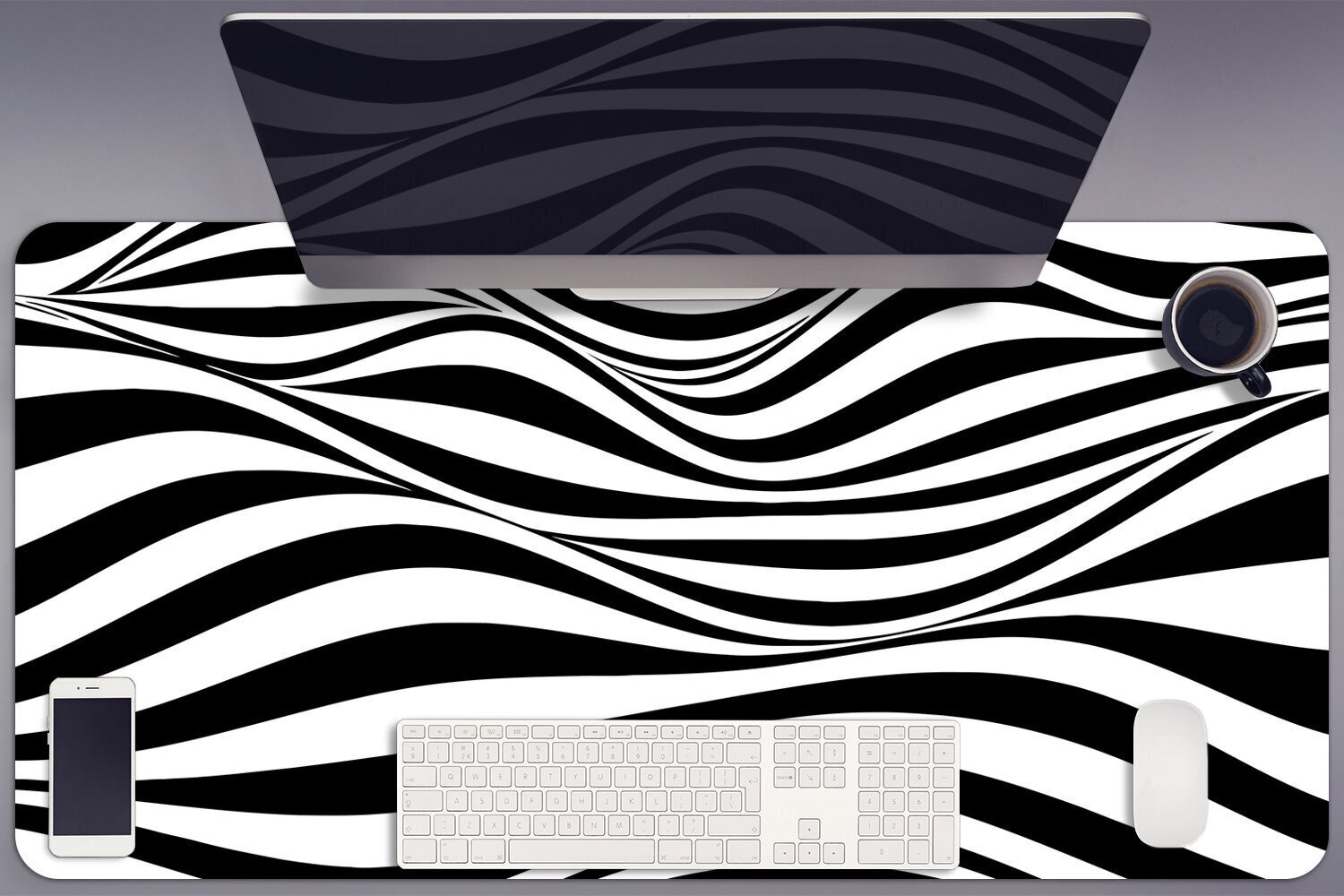 Decormat Black and White Waves hinta ja tiedot | Hiiret | hobbyhall.fi