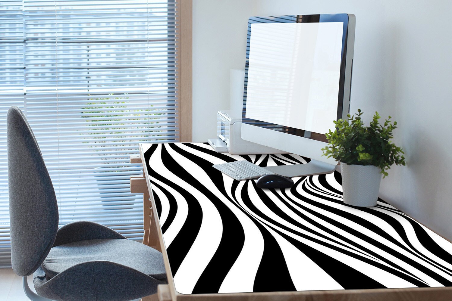 Decormat Black and White Waves hinta ja tiedot | Hiiret | hobbyhall.fi