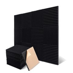 24 pakkauksen Acoustic Foam -paneelit Äänieristys Studio Foam Acoustic hinta ja tiedot | Puhelimen lisätarvikkeet | hobbyhall.fi