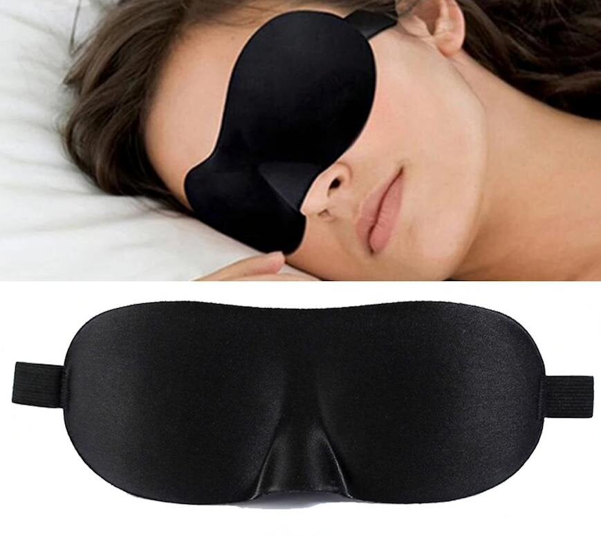 3-pakkaus - 3D Sleeping mask / silmänaamari / side - musta hinta ja tiedot | Naamiaisasut | hobbyhall.fi