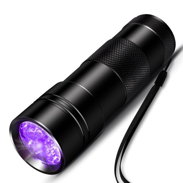 UV-taskulamppu 12 LEDillä 395 nm musta hinta ja tiedot | Puhelimen lisätarvikkeet | hobbyhall.fi