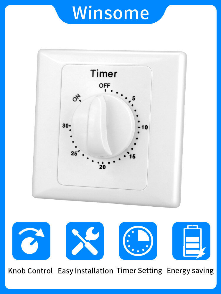 AC 220V kytkinajastinpumppu Tehokas elektroninen ohjaus Mekanisk Countdown Socket Aikakytkin-30min hinta ja tiedot | Puutarhatyökalut | hobbyhall.fi