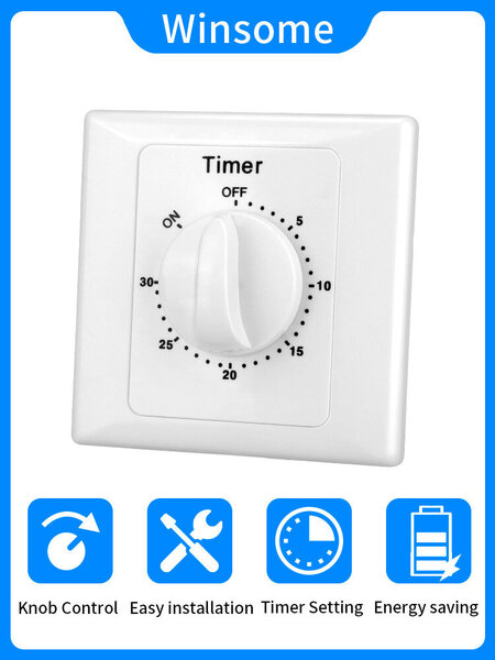 AC 220V kytkinajastinpumppu Tehokas elektroninen ohjaus Mekanisk Countdown Socket Aikakytkin-30min